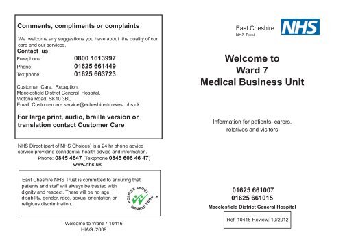 ward 7.pdf East Cheshire NHS Trust