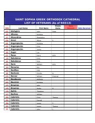 to view the list of Veterans - Saint Sophia Greek Orthodox Cathedral