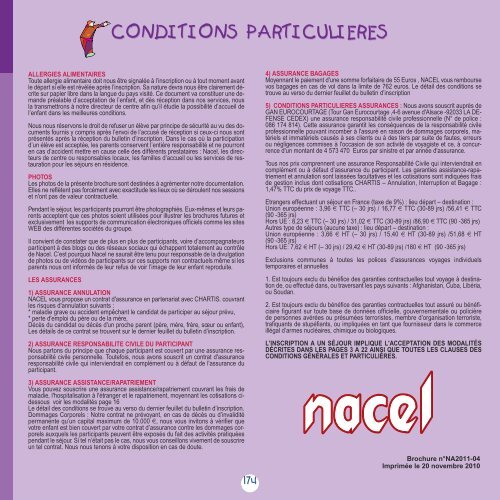 CONDITIONS PARTICULIERES CONDITIONS ... - Nacel