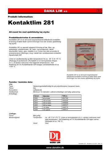 Kontaktlim 281 - Dana Lim A/S