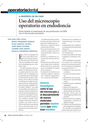 Uso del microscopio operatorio en endodoncia