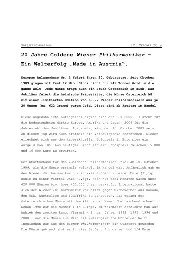 20 Jahre Goldene Wiener Philharmoniker – Ein Welterfolg - Moro