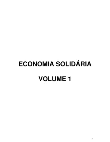 ECONOMIA SOLIDÁRIA VOLUME 1 - UFF