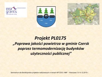 Projekt PL0175 „Poprawa jakości powietrza w gminie Czersk ...