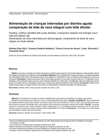 AlimentaÃ§Ã£o de crianÃ§as internadas por diarrÃ©ia aguda ...