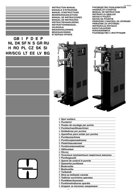 gb ifdep nl dk sf ns gr ru h ro pl cz sk si hr/scg lt ee lv bg - Telwin