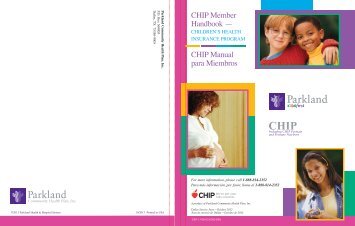 CHIP Manual para Miembros - Parkland Community Health Plan, Inc.