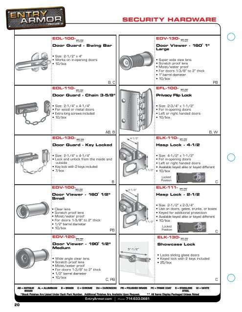 PRO-LOK - KDL Hardware Supply