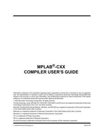 MPLAB -CXX COMPILER USER'S GUIDE - GSE