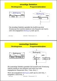 einseitige Selektion zweiseitige Selektion