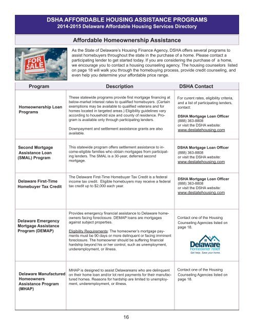 2012-2013 Delaware Affordable Housing Services Directory