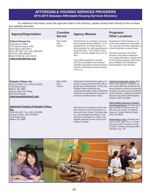 2012-2013 Delaware Affordable Housing Services Directory