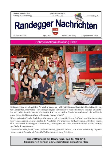 Gemeindezeitung Mai 2012 - Marktgemeinde Randegg