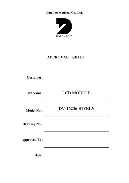 LCD MODULE DV-16236-S1FBLY