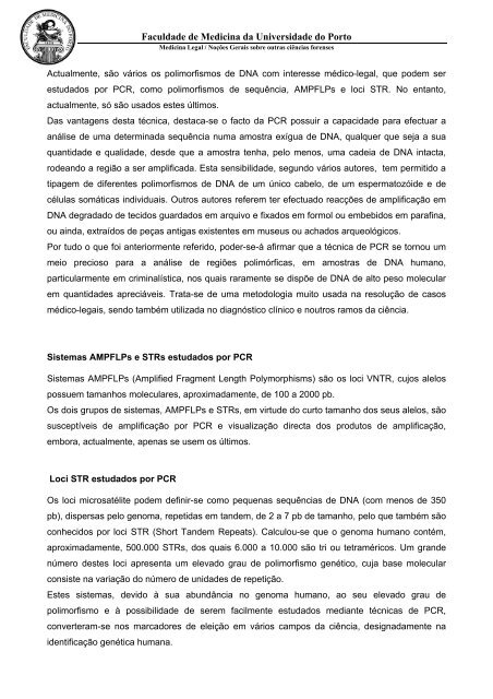 noções gerais sobre outras ciências forenses - Plano de estudos do ...