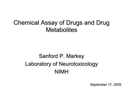 Chemical Assay Of Drugs And Drug Metabolites Nih Clinical Center Chemical Assay Of Drugs And Drug Metabolites Nih Clinical Center