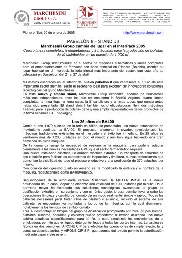 Carta Intestata Marchesini Group S.p.A.