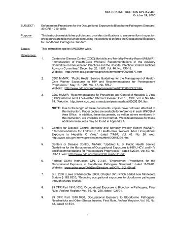 MNOSHA Instruction CPL 2-2.44 D - Minnesota Department of Labor ...