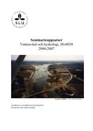 Seminarieuppsatser VattenvÃ¥rd och hydrologi ... - Mark och miljÃ¶