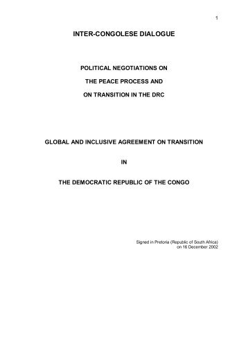 Global and Inclusive Agreement on Transition in the ... - UCDP