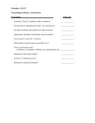 Chemistry 116/117 Formal Report Rubric - Introduction ...