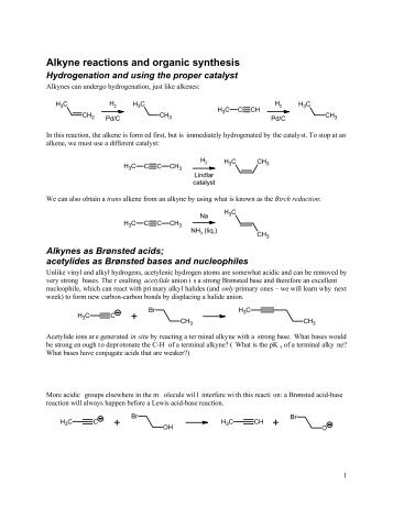 Alkyne reactions and organic synthesis