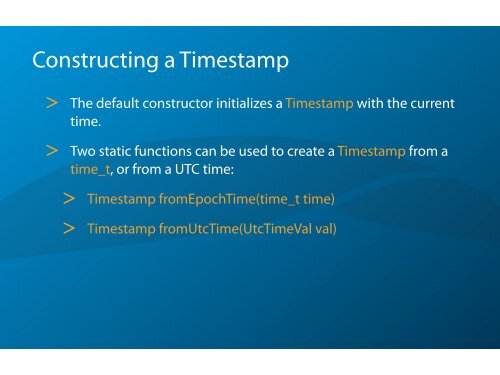 Working with date and time, time spans, time zones as well ... - Poco