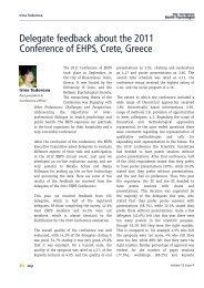 Delegate feedback about the 2011 Conference of EHPS, Crete ...