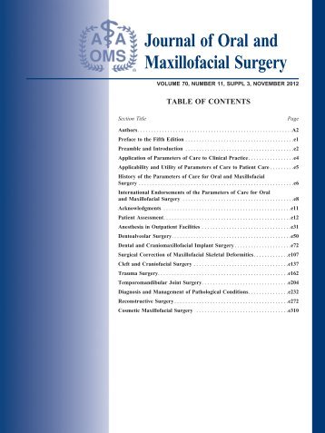 Parameters of Care - American Association of Oral and Maxillofacial ...