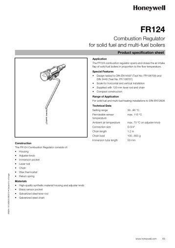 Specification sheet (English) - Honeywell