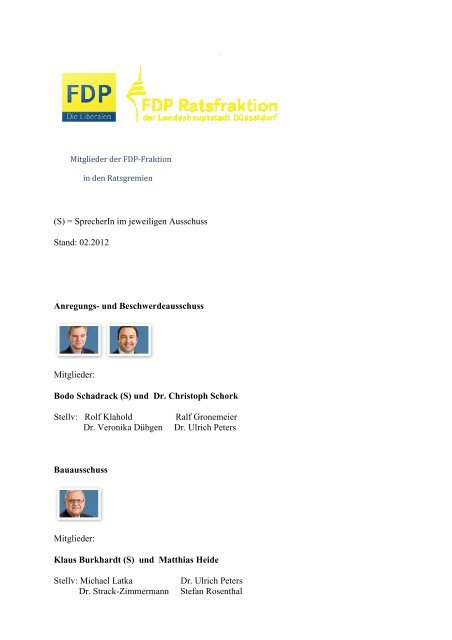 und Beschwerdeausschuss Mitglieder - FDP Ratsfraktion