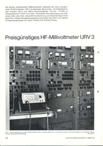 PreisgÃ¼nstiges HF-Millivoltmeter URV 3 - Classic Broadcast