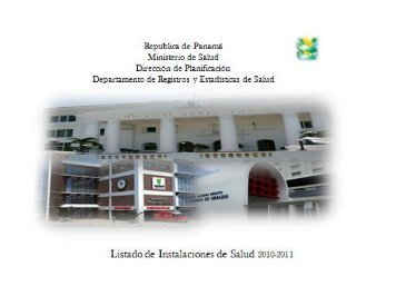 Listado de Instalaciones del 2010-2011 - Ministerio de Salud