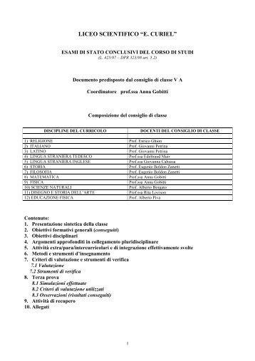 Classe 5 A - Liceo Scientifico "E. Curiel"