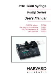 PHD 2000 Syringe Pump Series Manual - Instech Laboratories, Inc.