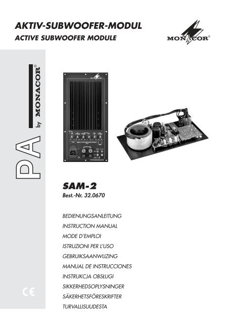 AKTIV-SUBWOOFER-MODUL SAM-2 - Monacor