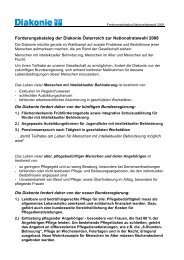 Forderungskatalog der Diakonie Ãsterreich zur Nationalratswahl 2008