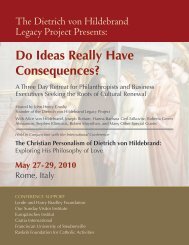 Do Ideas Really Have Consequences? - Dietrich Von Hildebrand ...