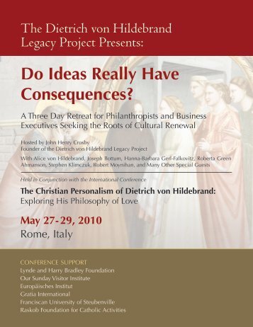 Do Ideas Really Have Consequences? - Dietrich Von Hildebrand ...