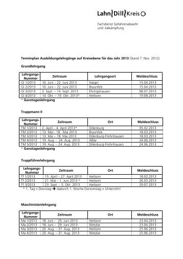 Lehrgangsplan 2013 Lahn-Dill-Kreis - Freiwillige Feuerwehr Haiger