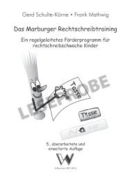 Das Marburger Rechtschreibtraining a - Verlag Dr. Dieter Winkler