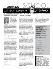 October 2010 - Davidson Elementary School PTO