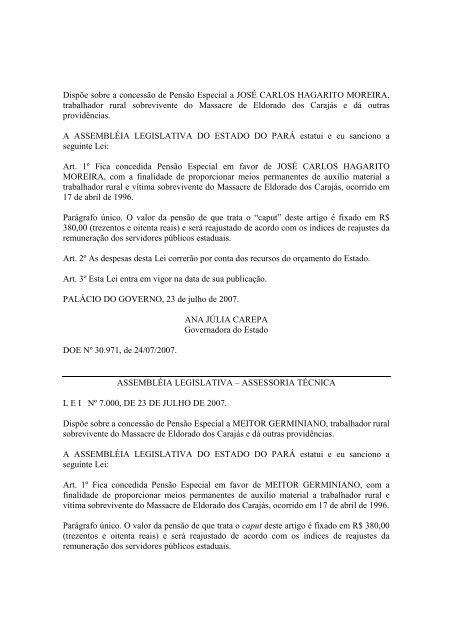 Leiord2007 - AssemblÃ©ia Legislativa do Estado do ParÃ¡ - Governo ...