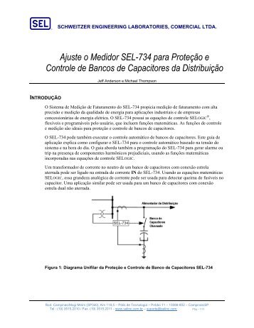 Ajuste o Medidor SEL-734 para ProteÃ§Ã£o e Controle de Bancos de ...