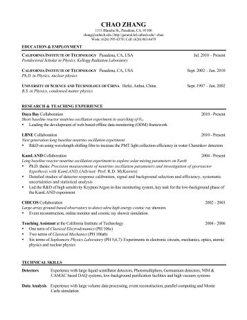 Curriculum Vitae - Caltech