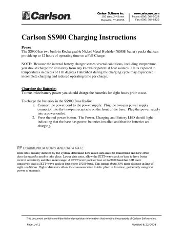 SS900 Charging and Power.pdf - Carlson Software