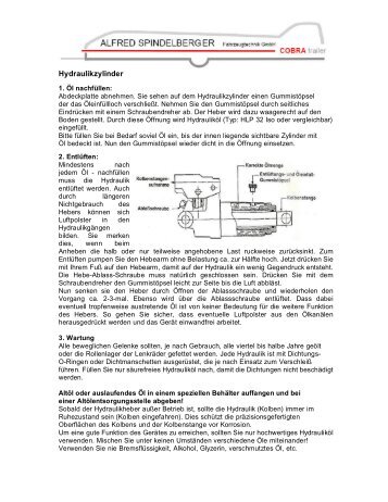 Hydraulikzylinder an der Rampe - COBRA Trailer