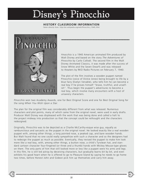 My Son Pinocchio Enrichment Guide - First Stage