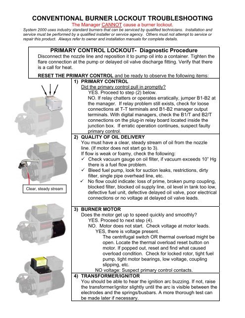 conventional burner lockout troubleshooting - Energy Kinetics Boilers