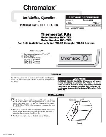 HVH Thermostat Installation Manual 1